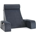thumbnail image 6 of Reading Pillow for Sitting in Bed Adult,Back Pillow for Sitting Up,Backrest Support Pillow with Arm Rest,Bed Chair Pillow with Big Pockets for Gaming,Watching TV in Floor,21n(Grace Grey), 6 of 14