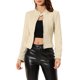 thumbnail image 1 of Chaqueta de motocicleta recortada con cremallera de cuello alto de ante sintético para mujer INSPIRE CHIC XL Beige, 1 of 7