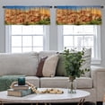 thumbnail image 4 of LALILO Kitchen Curtain Valance Mountains Morocco World Rod Pocket Window Curtain 52"x 18" Set of 2, 4 of 5
