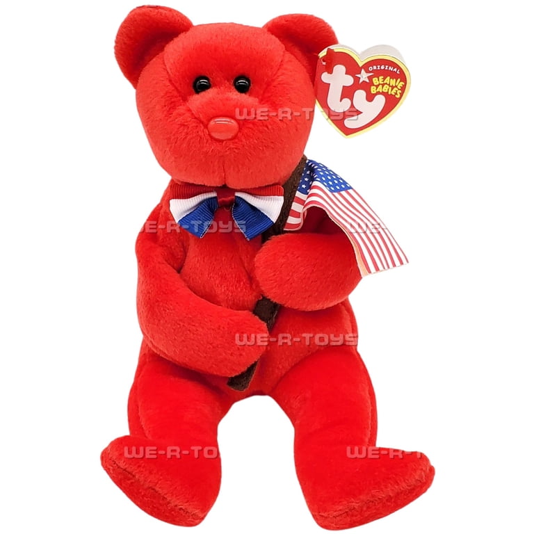 Ty Beanie Babies Thomas Jefferson the Bear with American Flag US