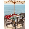 thumbnail image 2 of Outdoor Tablecloth with Umbrella Hole and Zipper, Red Christmas Square Table Cloth 60x60 Inch Waterproof Tablecloth, Snowman Xmas Snowflake Botanical Tree Picnic Table Cover for Patio Camping, 2 of 7
