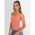 thumbnail image 4 of Womens Adjustable Camisole Sleeveless Square Neck Spaghetti Strap Tank Tops Basic Shirt Orange XXL, 4 of 8