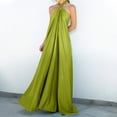 thumbnail image 2 of CIENVNSTG Formal Dresses for Women Satin Sexy Evening Dress Solid Blue Elegant Robe Festival Party Dresses Fashion Sleeveless Gala Dress Light Green S, 2 of 5