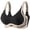 Black, variant on XFeng Women Seamless Wire Free Bralette, Contrast Cutout Wide Strap V Neck Comfort Support Bra