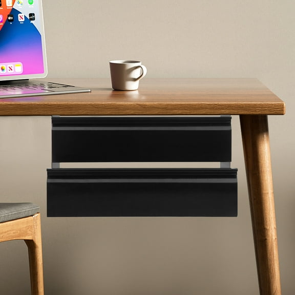 Under Desk Pull-Out Drawer 2-tier Sliding Storage Drawer, Under Desk Drawer