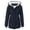 Navy, variant on Women's Winter Thicken Hooded Sherpa Lined Parka Military Anorak Jacket Warm Short Cotton Coats for Women