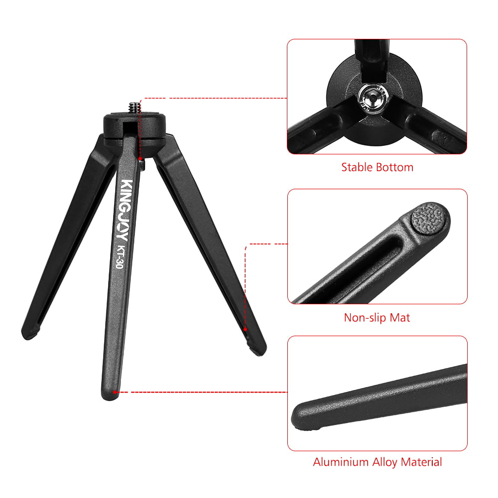RuleaxAsi Portable Mini Tripod Stabilizer Stable Aluminium Alloy Desktop Tabletop Three-Leg Stand Holder Support Base with 1/4 Inch Screw for GoPro Cameras DSLR Camcorder for Stabilizers of ZHIYUN 