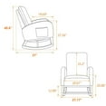 thumbnail image 7 of Rocking Chair Nursery, Sherpa Upholstered Glider Rocker Chair with High Back and Side Pocket, Modern Tall Back Accent Armchair with Rubber Wood Legs for Living Room/Bedroom, Ivory, 7 of 7
