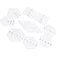 thumbnail image 2 of 5Pcs Patchwork Règle Set Bricolage Manuel Double Rond Pentagone Hexagonal Triangle Outil de Couture, 2 of 14