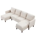thumbnail image 6 of Roomfitters U-shaped Sponge-filled Cushion Combination Sofa, Ideal for Living Rooms, Studies, and Spacious Spaces, Providing Superior Comfort with Its High-Quality Fabric Upholstery, Beige, 6 of 17