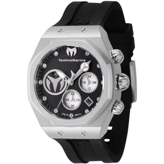 TechnoMarine Womens Reef Quartz Chronograph Silver, Black Dial Watch