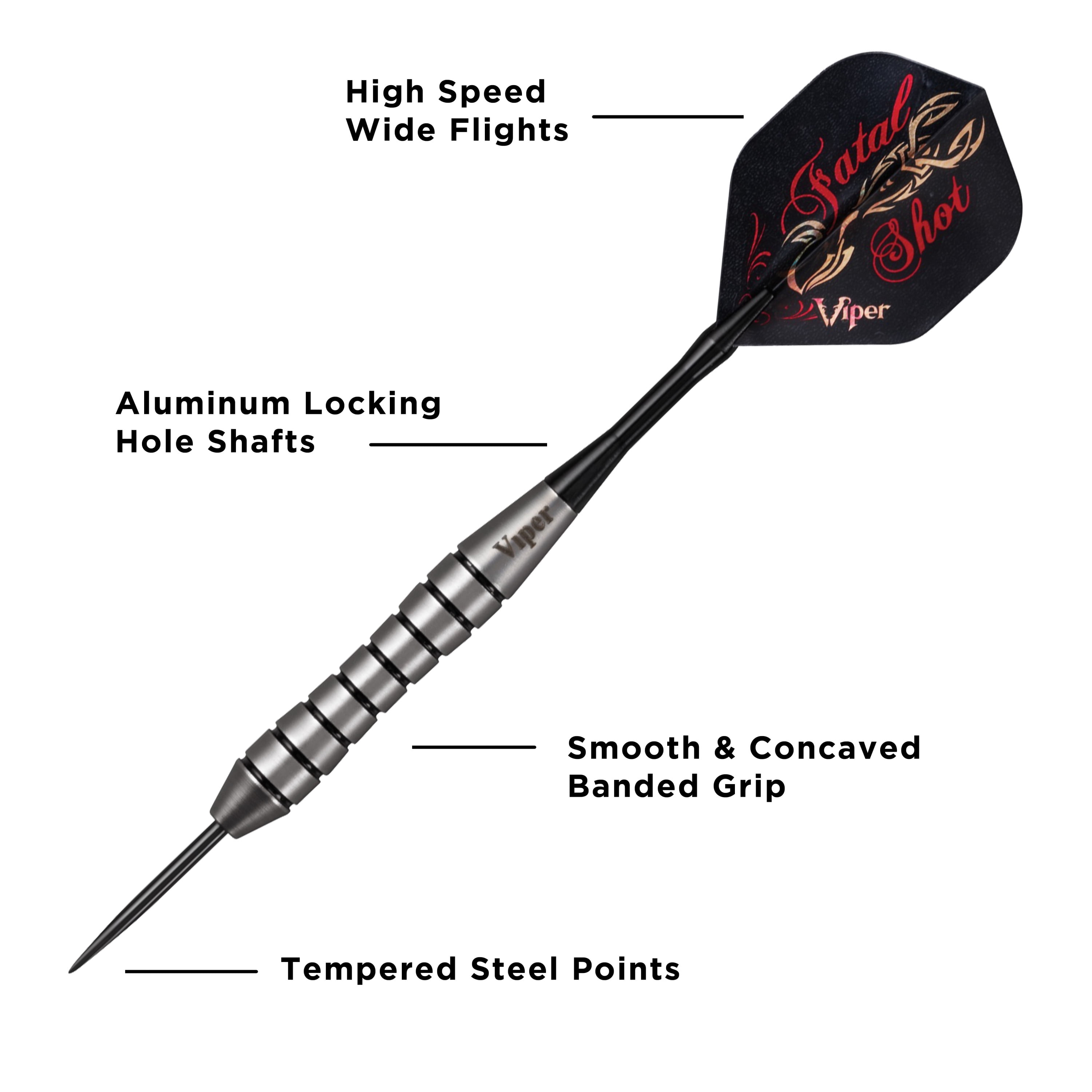 Viper Underground Fatal Shot Steel Tip Dart Set, 24 Grams