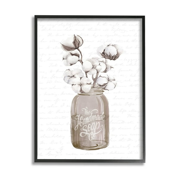 Stupell Industries Sepia Tones Botanical Arrangement Patterned Script Text Graphic Art Black Framed Art Print Wall Art, Design by Lettered and Lined