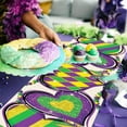 thumbnail image 6 of Mardi Gras Love Hearts Table Runner, Glitter Diamond Stripes New Orleans Carnival Kitchen Dining Table Decoration, Fleur De Lis Beads Burlap Indoor Outdoor Home Decor Party Supply 13.8 x 71 Inches, 6 of 6