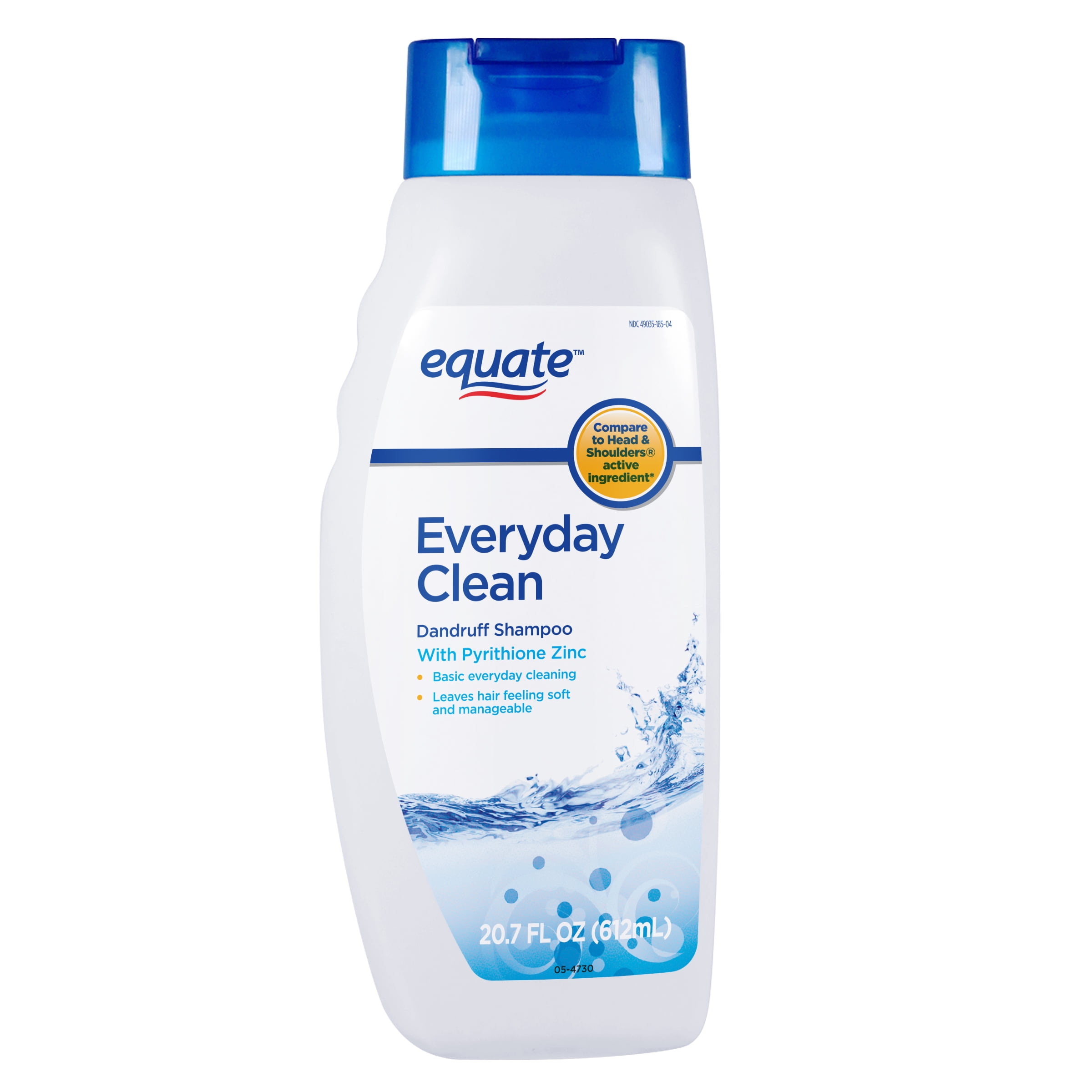 (4 pack) Equate Everyday Clean Dandruff Shampoo with Pyrithione Zinc for Scalp & Hair Care, 20.7 fl oz, Compare to Head & Shoulders® Active Ingredient