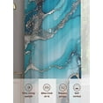 thumbnail image 3 of Turquoise Marble Sheer Curtains for Living Room Bedroom Teal Grey Modern Geometric Sheer Curtains 72 Inch Long 2 Panels Set Light Filtering Curtain Window Treatments Drapes for Dining Room, 3 of 6