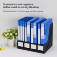 thumbnail image 3 of Deli Magazine File Book Holder Desktop Organizer,  4 Compartments, Plastics, Black, 3 of 11