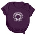 thumbnail image 2 of Pompotops Mode Femmes Été Col Rond Manches Courtes Imprimé Casual T-shirt Blouse, 2 of 3