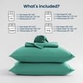 thumbnail image 3 of Sleep Zone Jersey Knit Sheet Set, Teal Queen, 4 Pieces, 14 Inch Deep Pocket Bedding, 3 of 10