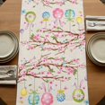 thumbnail image 5 of Table Runners 90 Inches Long Dress Scarves, Easter Eggs Farmhouse Coffee/Dining/Kitchen Table Runner for Living Room, Spring Watercolor Bunny Flower on Linen 13x90 Inch, 5 of 9