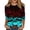 Blue #112, variant on Womens Shirts Halloween Funny 3/4 Sleeve Tops Spooky Pumpkin Face Printed Pullover Horror Crew Neck T Shirts Holiday Three Quarter Length Blouses, 4XL