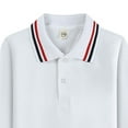 thumbnail image 3 of Kogui Polo Shirts for Boys Toddler Boys Long Sleeve Polo Shirts School Uniform Dress Shirt Size 16-17 (White,16-17 Years), 3 of 3