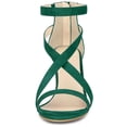 thumbnail image 2 of Sandalias De Tacón De Aguja Correa De Tobillo Cremallera Para Mujeres Verde Esmeralda 40, 2 of 6