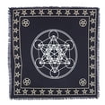 thumbnail image 2 of THE ART BOX Altar Cloth Tarot Cards Table Napkins Witchcraft Supplies Black Gold Tablecloth Square Spiritual Celestial Deck Cloth Fringes , Sacred Geometry Decal , 36x36 inch, 2 of 4