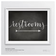 thumbnail image 1 of Restrooms Vintage Chalkboard Wedding Party Directional Signs, Double-Sided, 1 of 1