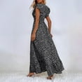 thumbnail image 4 of snowsong Maxi Dress,Easter Dress Women Maxi Dress For Women Ruffle Sleeve Beach Long Sundress Boho Summer Casual Floral Dress Floral Dress,Elegant Dresses,Work Dresses Black Dress M, 4 of 9