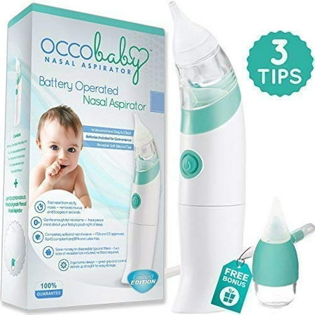 OCCObaby Baby Nasal Aspirator - Battery Operated Nose (Best Nose Bulb For Baby)