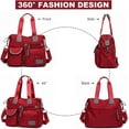 thumbnail image 2 of Tote Bag for Women,Multi Pockets Shoulder Handbag,Nurse Bag for Work,Large Cross body Purse,Fashion Nylon Top Handle Satchel, 2 of 12