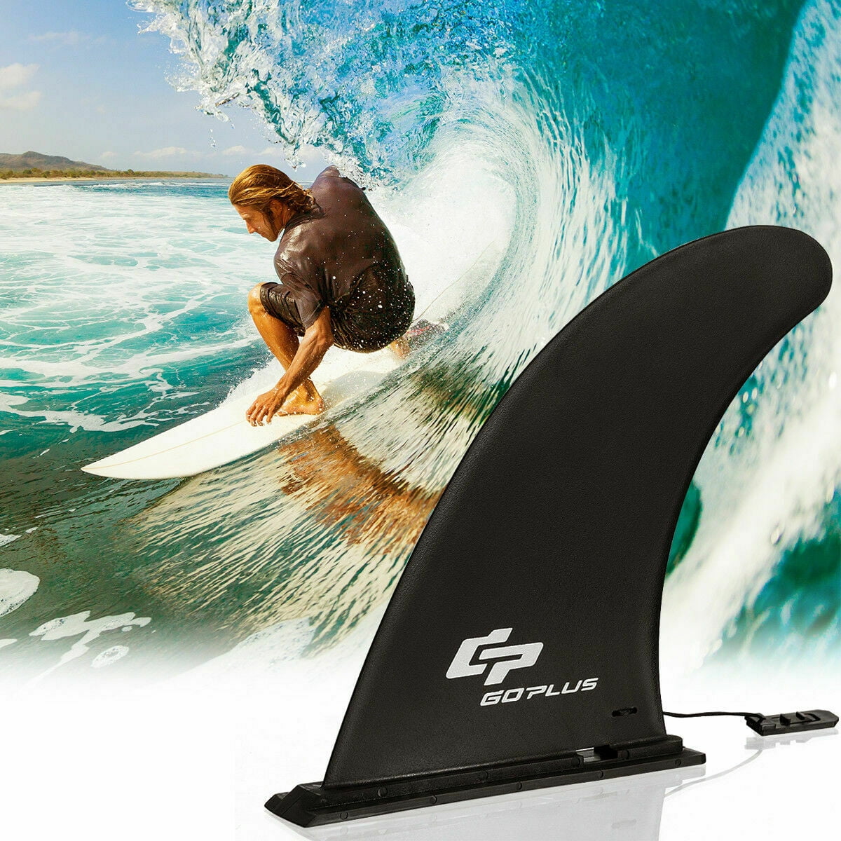 Surfboard Single Fin Longboard Central Fin Paddle Board Surfing Tool Accessory❤ 