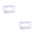 thumbnail image 4 of Becaristey Stay Organized Versatile Cubicle And Classroom Storage Rack Cubicles Pedestal Sink Storage Cabinet White 2 layers 2Set, 4 of 6