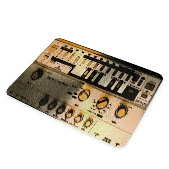 KuzmarK Glass Cheese Cutting Board 11"x7.75" - Bass Composer Synthesizer