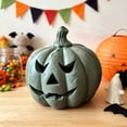 thumbnail image 5 of Resin Pumpkin Ornament with Candle, Fall Halloween Thanksgiving Tabletop Decoration, Holiday Decor for Mantel Shelf Table Centerpiece, 5 of 6