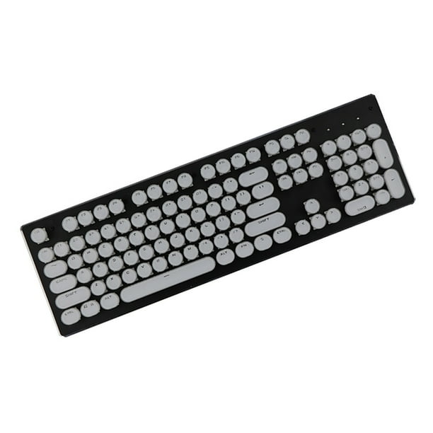 Teclado retroiluminado, receptor ABS de mano, redondo, fuerte estabilidad, ergonomía suave, teclas, cubierta, ordenador portátil para el hogar, Juegos de teclado y mouse para computadora Blanco