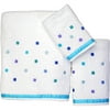Allure Home Creations Palm Beach Stripe 3pc Embellished Towel Set, Blue