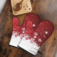 thumbnail image 5 of Cute Oven Mitts,Red Christmas Snowflake Pattern Oven Mitt 2-Pack Set,Kitchen Gloves for Oven,Heat Resistant Oven Mitts 7.7"x12", 5 of 7