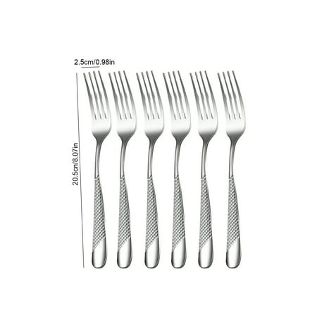 

6pc Stainless Steel Silver High-End Star Diamond Tableware Set Spoon Ensemble 6Pcs Dinner Fork