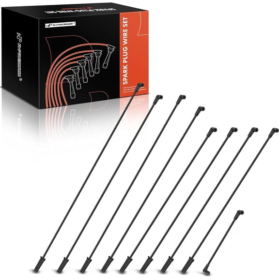 A-Premium Ignition Spark Plug Wires Set of 9 Compatible with Chevrolet Chevy GMC Suburban C2500 C3500, K2500 K3500, R2500 R3500, V2500 V3500, G30 P30, V8 7.4L