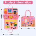 thumbnail image 3 of Tablero Ocupado Felt Kids Busy Board Basic Life Skills Tableros de aprendizaje Juguetes educativos (rosa), 3 of 7