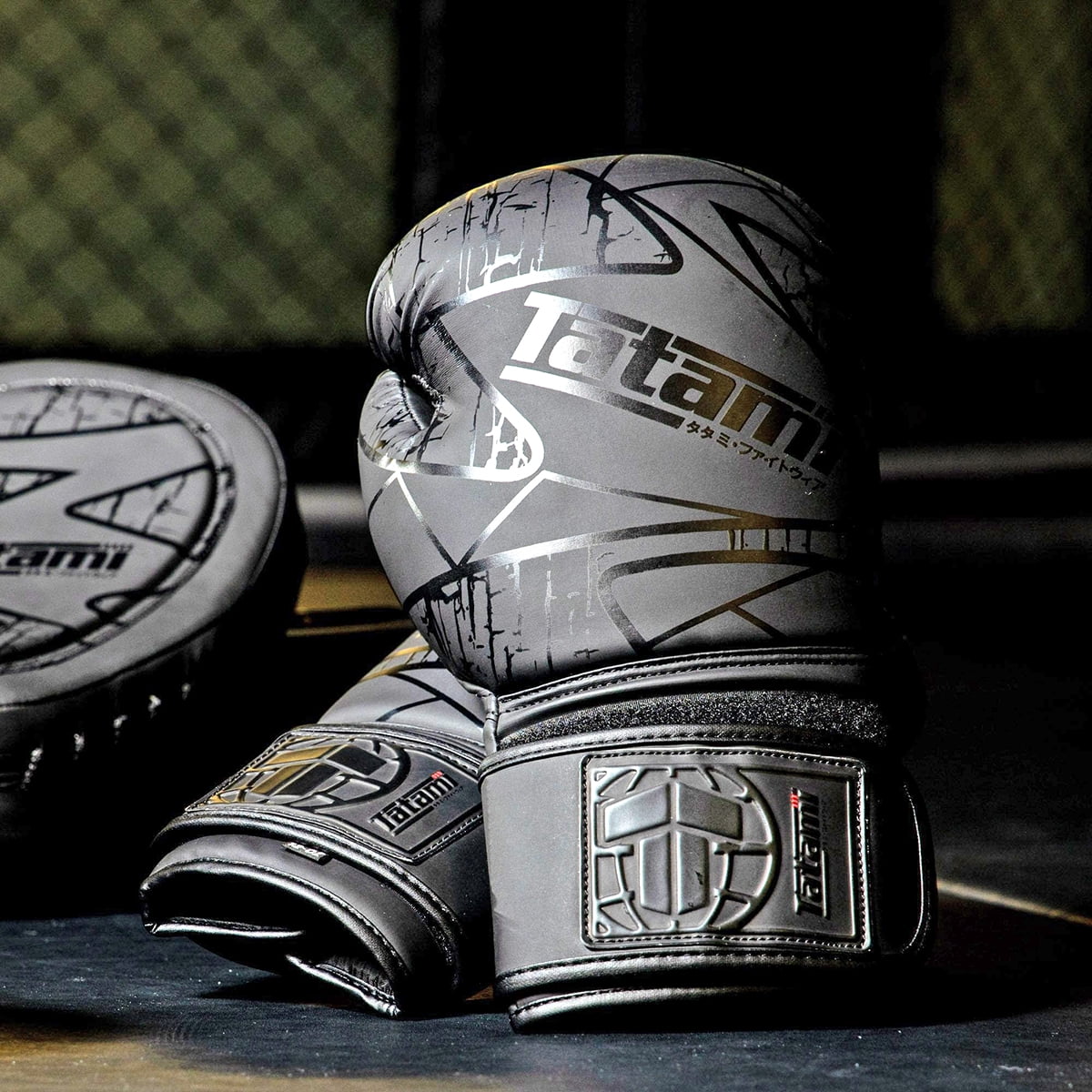 Tatami Fightwear Obsidian Hook and Loop Training Boxing Gloves -14 oz. - Black