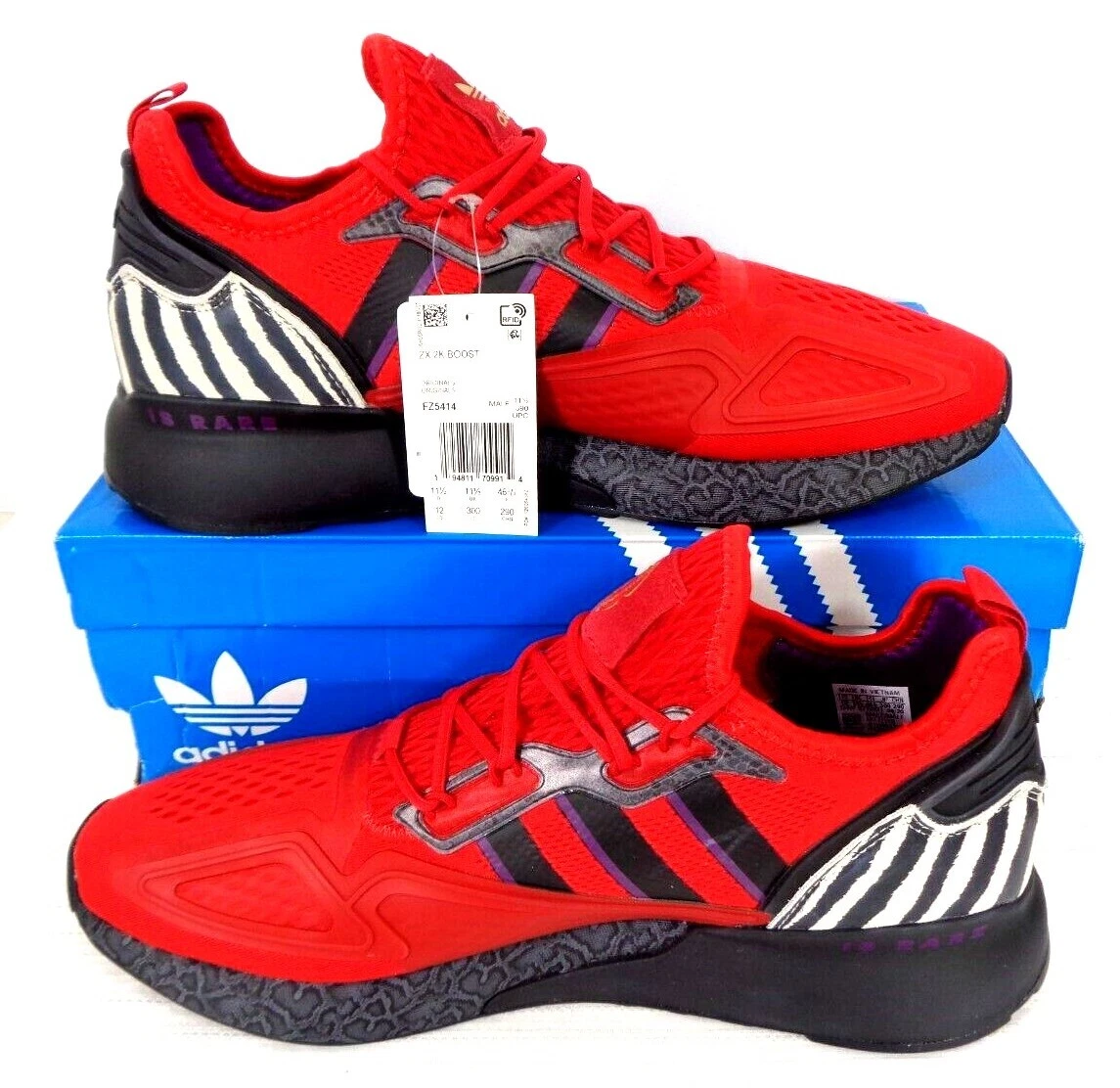 Adi - das Men Athletic Shoes ZX2K Jalen Ramsey Boost Running Red 