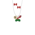 thumbnail image 2 of Delight Jewelry Goldtone Disc 1/2'' Initial - q - Christmas Kiss Charm Necklace and Stud Earrings, 2 of 4