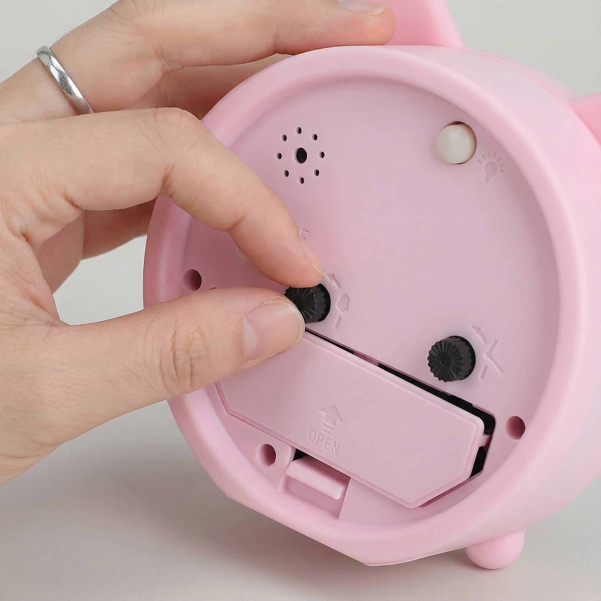 Unique Bargains Cute Kitten Design Mechanical Alarm Clock Pink 3.8"L x 1.7"W x 3.3"H