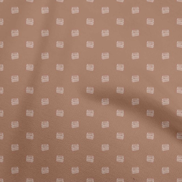 oneOone Tissu en Rayonne Marron Rétro pour Radio Couture Tissu Imprimé au Mètre 56 Pouces de Large