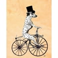 thumbnail image 2 of Fab Funky 26x32 Black Ornate Wood Framed with Double Matting Museum Art Print Titled - Dalmatian On Bicycle, 2 of 4