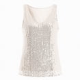 thumbnail image 5 of mgoYE Womens Tank Tops Casual Fashion V Neck Strappy Sequin Sparkle Shimmer Camisole Sleeveless Tanks Tops(Beige,XL), 5 of 7