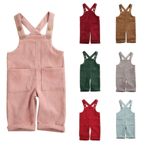 Combinaison Salopette en Velours Côtelé pour Tout-Petit Garçon Fille, Barboteuse Justaucorps Tenues Vêtements